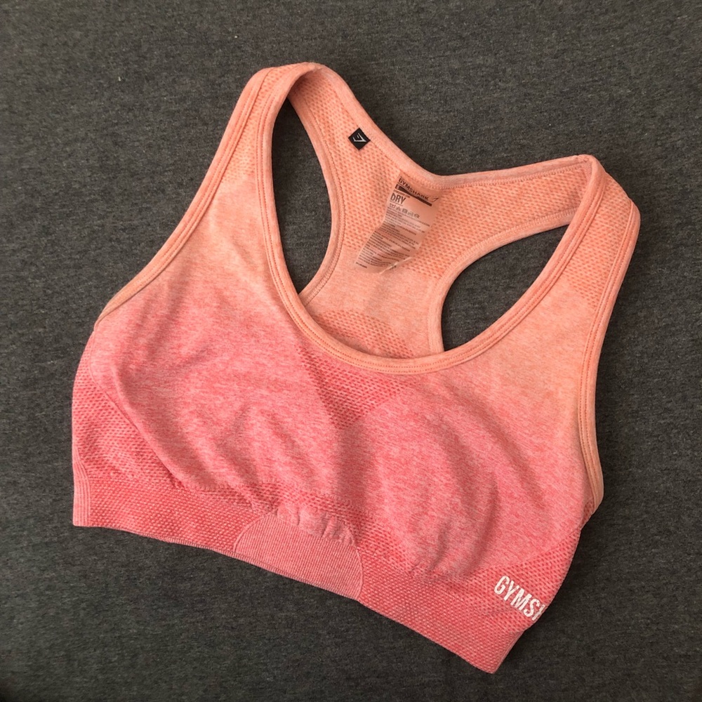 Gymshark ombre peach seamless bra S euc